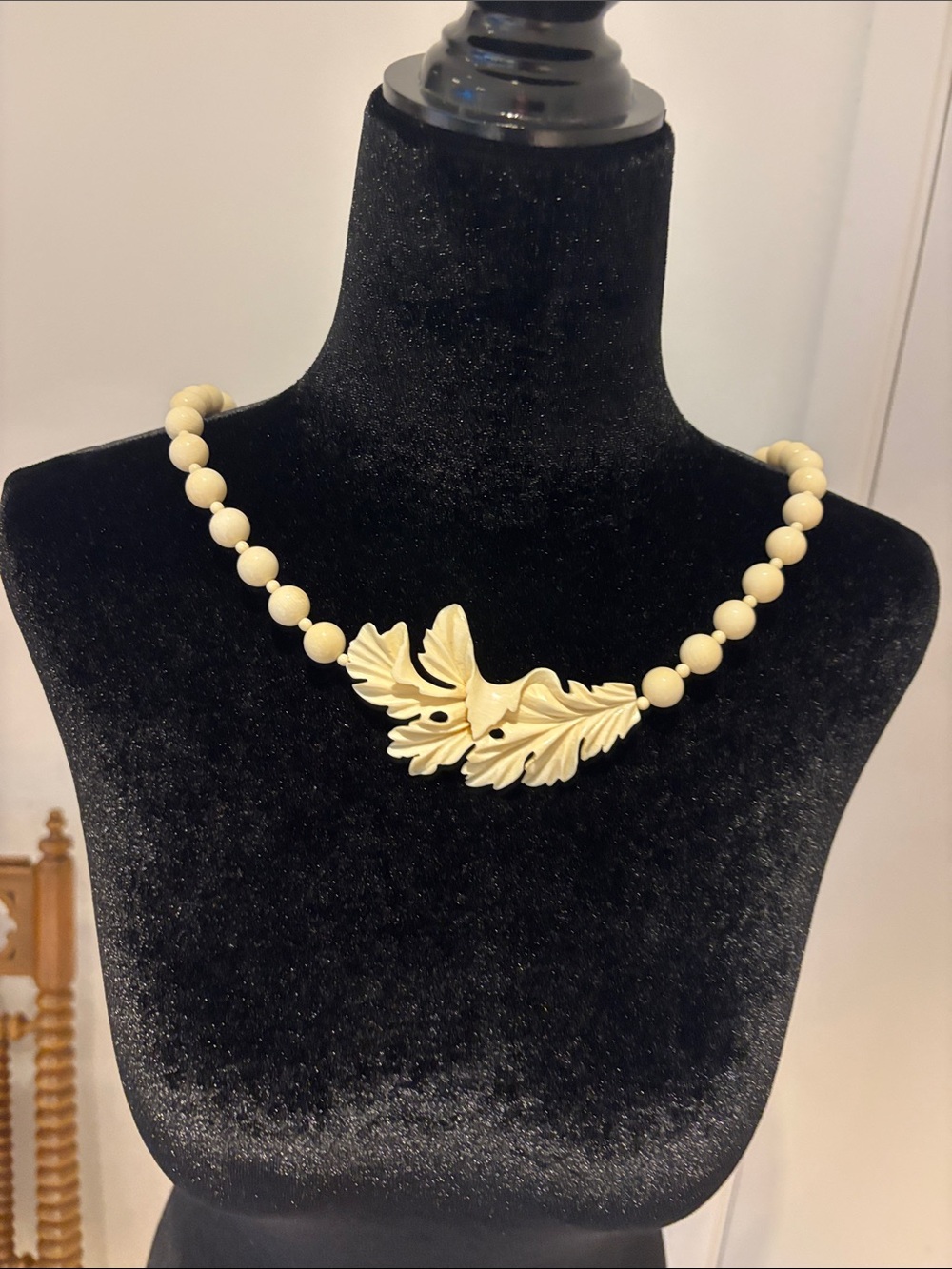 Ivory Leaf Bead Necklace - Women Jewelry